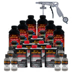 Dove Gray 1.5 Gallon (6 Quart) Urethane Spray-On Truck Bed Liner Kit with Spray Gun and Regulator - Mix, Shake & Shoot - Textured Protective Coating