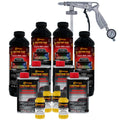 Safety Yellow 1 Gallon Urethane Spray-On Truck Bed Liner Kit with Spray Gun and Regulator - Mix, Shake & Shoot - Durable Textured Protective Coating