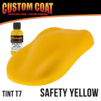 Safety Yellow 1 Gallon Urethane Roll-On, Brush-On or Spray-On Truck Bed Liner Kit with Roller and Brush Applicator Kit - Textured Protective Coating
