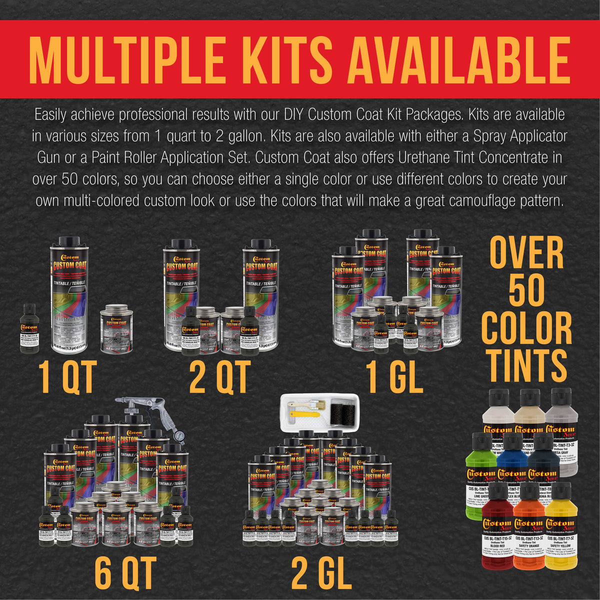 Federal Standard Color #34052 USMC Dark Olive Drab T71 Urethane Spray-On Truck Bed Liner, 2 Quart Kit with Spray Gun and Regulator - Textured Coating