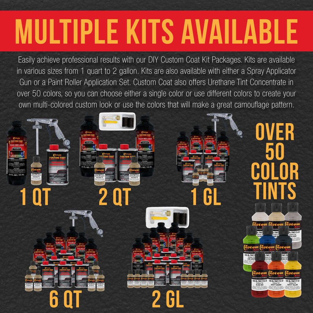 Federal Standard Color #33303 Khaki T76 Urethane Roll-On, Brush-On or Spray-On Truck Bed Liner, 1 Gallon Kit with Roller Applicator Kit
