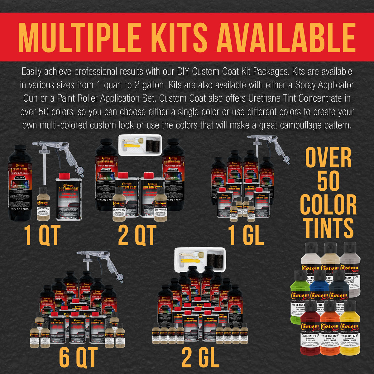 Federal Standard Color #33303 Khaki T76 Urethane Roll-On, Brush-On or Spray-On Truck Bed Liner, 1 Gallon Kit with Roller Applicator Kit