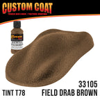 Federal Standard Color #33105 Field Drab Brown T78 Urethane Roll-On, Brush-On or Spray-On Truck Bed Liner, 1 Gallon Kit with Roller Applicator Kit