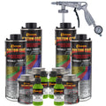 Lime Green 1 Gallon Urethane Spray-On Truck Bed Liner Kit with Spray Gun and Regulator - Mix, Shake & Shoot - Durable Textured Protective Coating