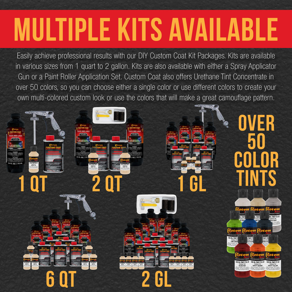 Federal Standard Color #33446 Desert Tan T80 Urethane Spray-On Truck Bed Liner, 1 Gallon Kit with Spray Gun & Regulator - Textured Protective Coating