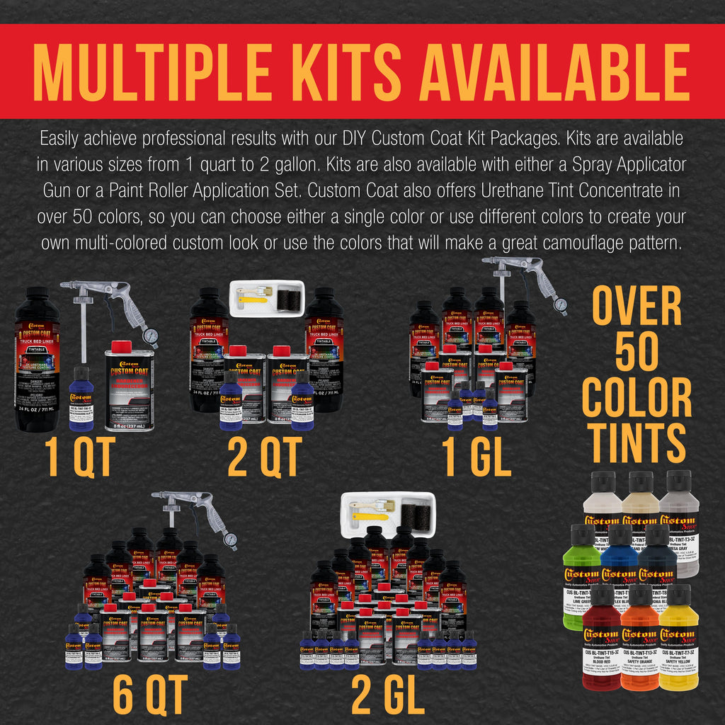 Federal Standard Color #35056 Ultramarine Blue T86 Urethane Spray-On Truck Bed Liner, 2 Quart Kit, Spray Gun & Regulator - Textured Protective Coating