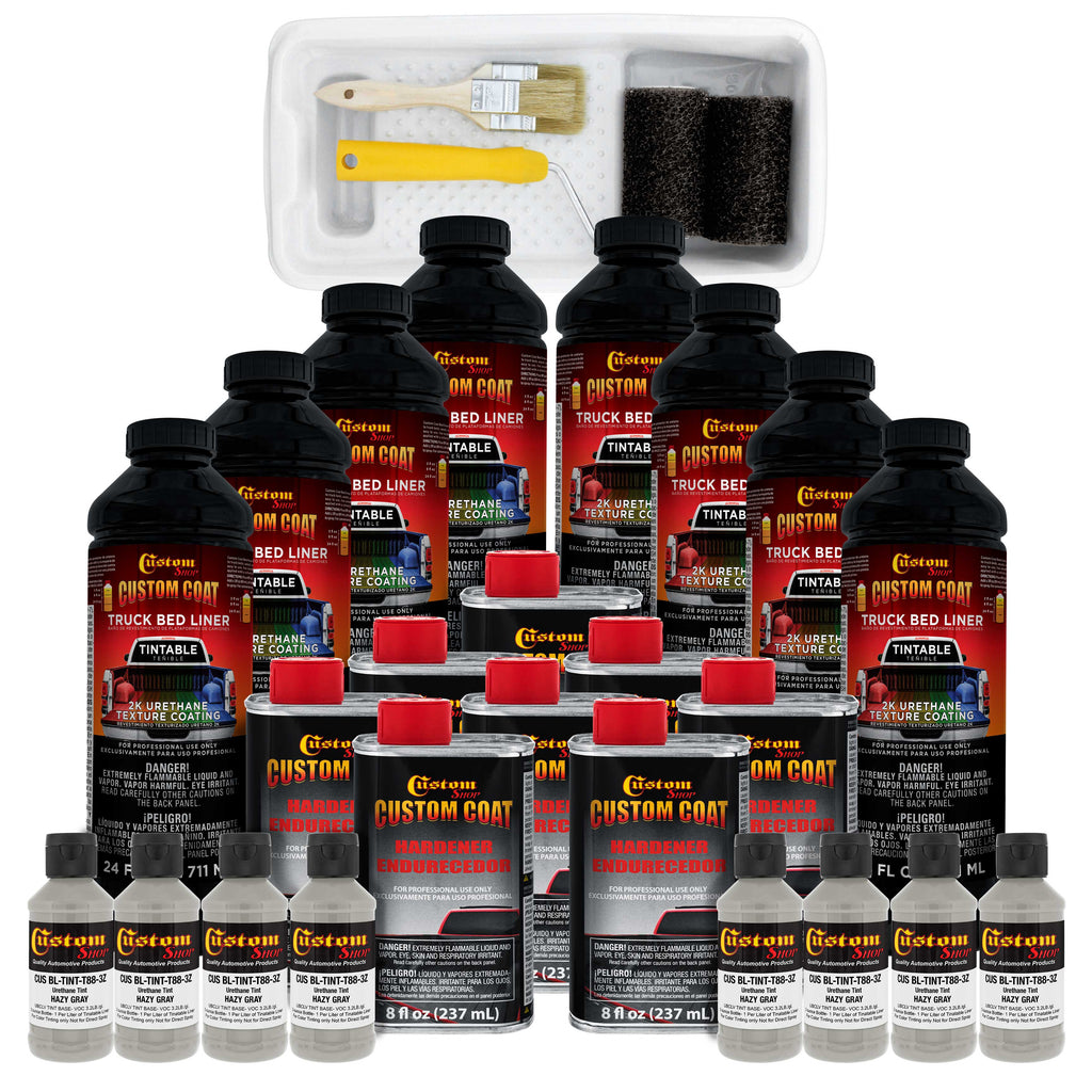 Federal Standard Color #36270 Haze Gray T88 Urethane Roll-On, Brush-On or Spray-On Truck Bed Liner, 2 Gallon Kit with Roller Applicator Kit