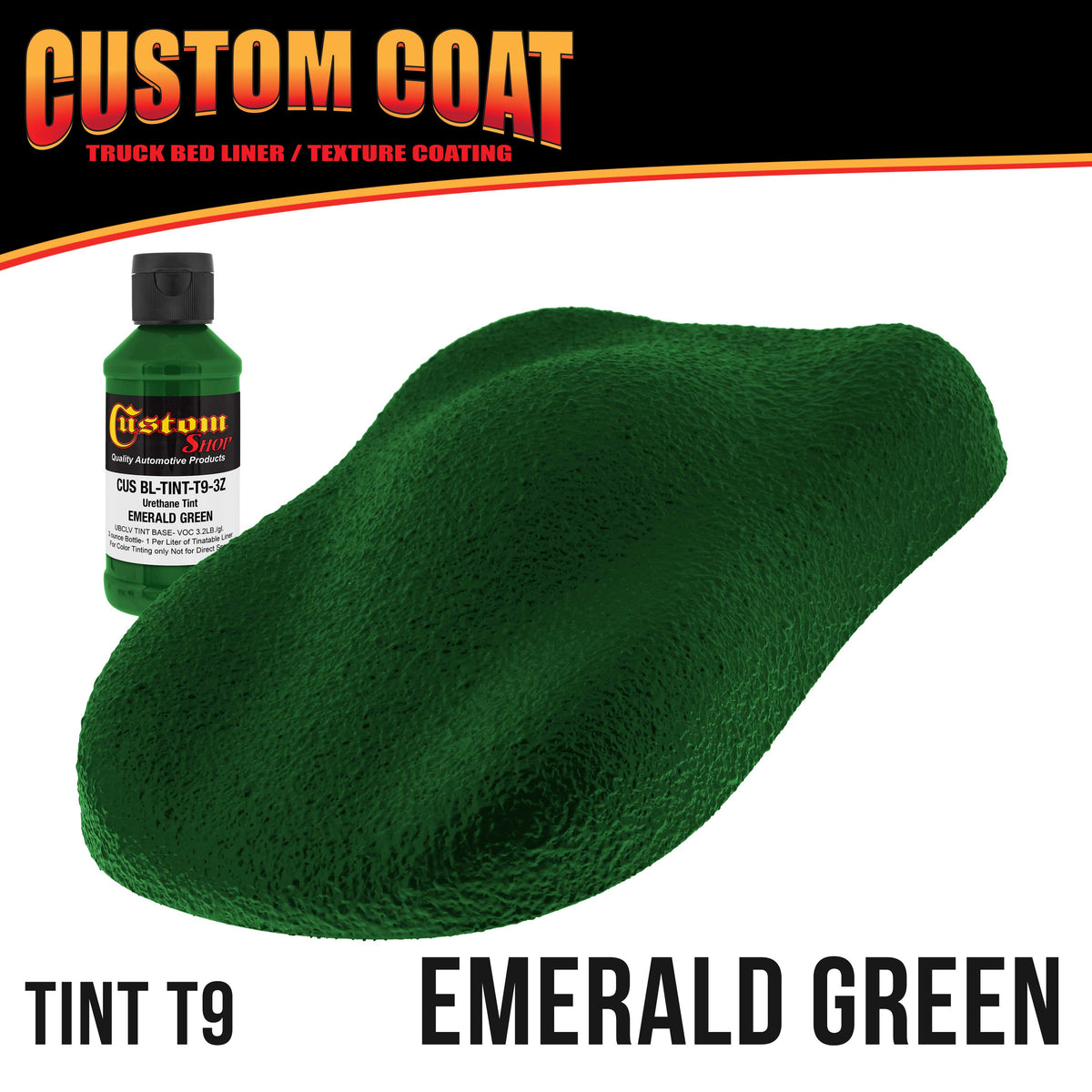 Emerald Green 2 Quart (1/8 Quart) Urethane Spray-On Truck Bed Liner Kit - Easily Mix, Shake & Shoot - Durable Textured Protective Coating