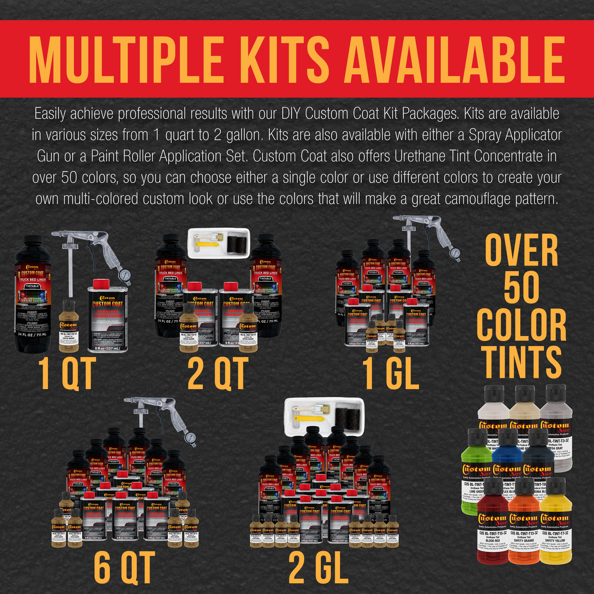 Federal Standard Color #20150 Coyote Brown T97 Urethane Spray-On Truck Bed Liner, 1 Gallon Kit, Spray Gun & Regulator - Textured Protective Coating