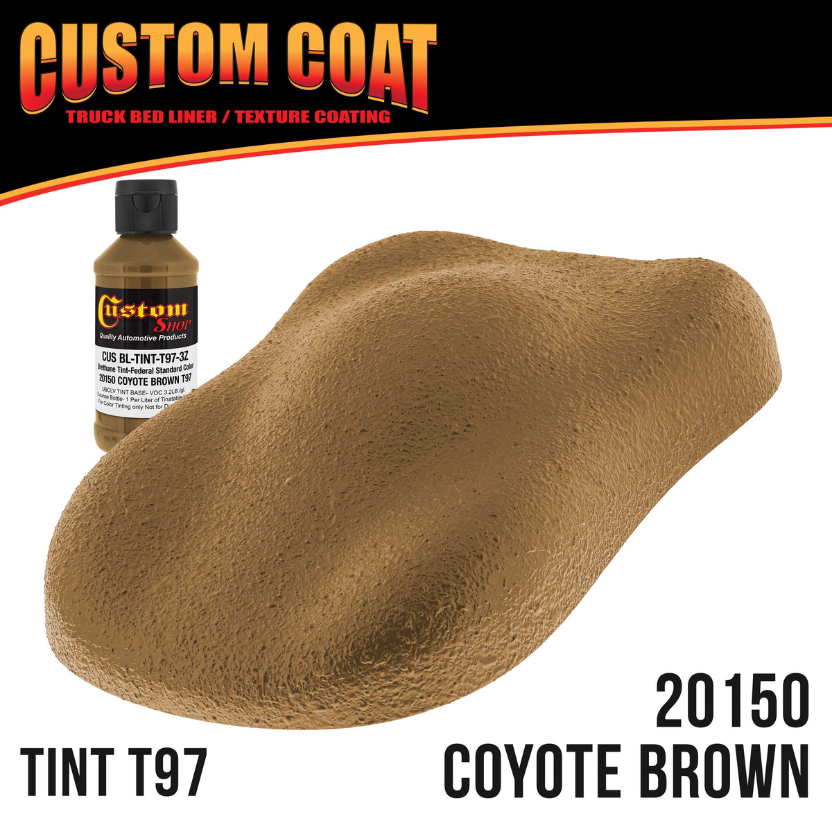 Federal Standard Color #20150 Coyote Brown T97 Urethane Spray-On Truck Bed Liner, 2 Gallon Kit with Spray Gun & Regulator