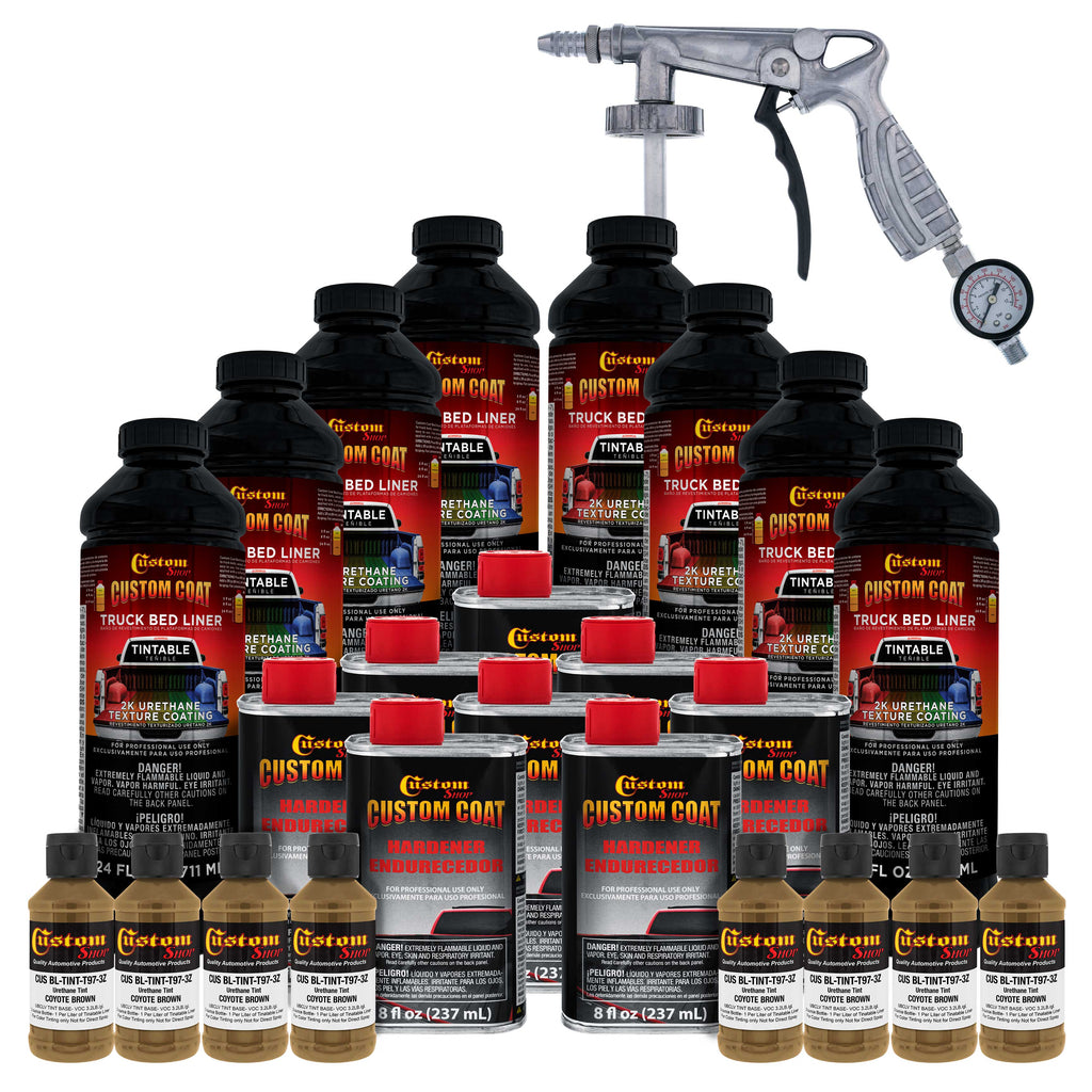 Federal Standard Color #20150 Coyote Brown T97 Urethane Spray-On Truck Bed Liner, 2 Gallon Kit with Spray Gun & Regulator