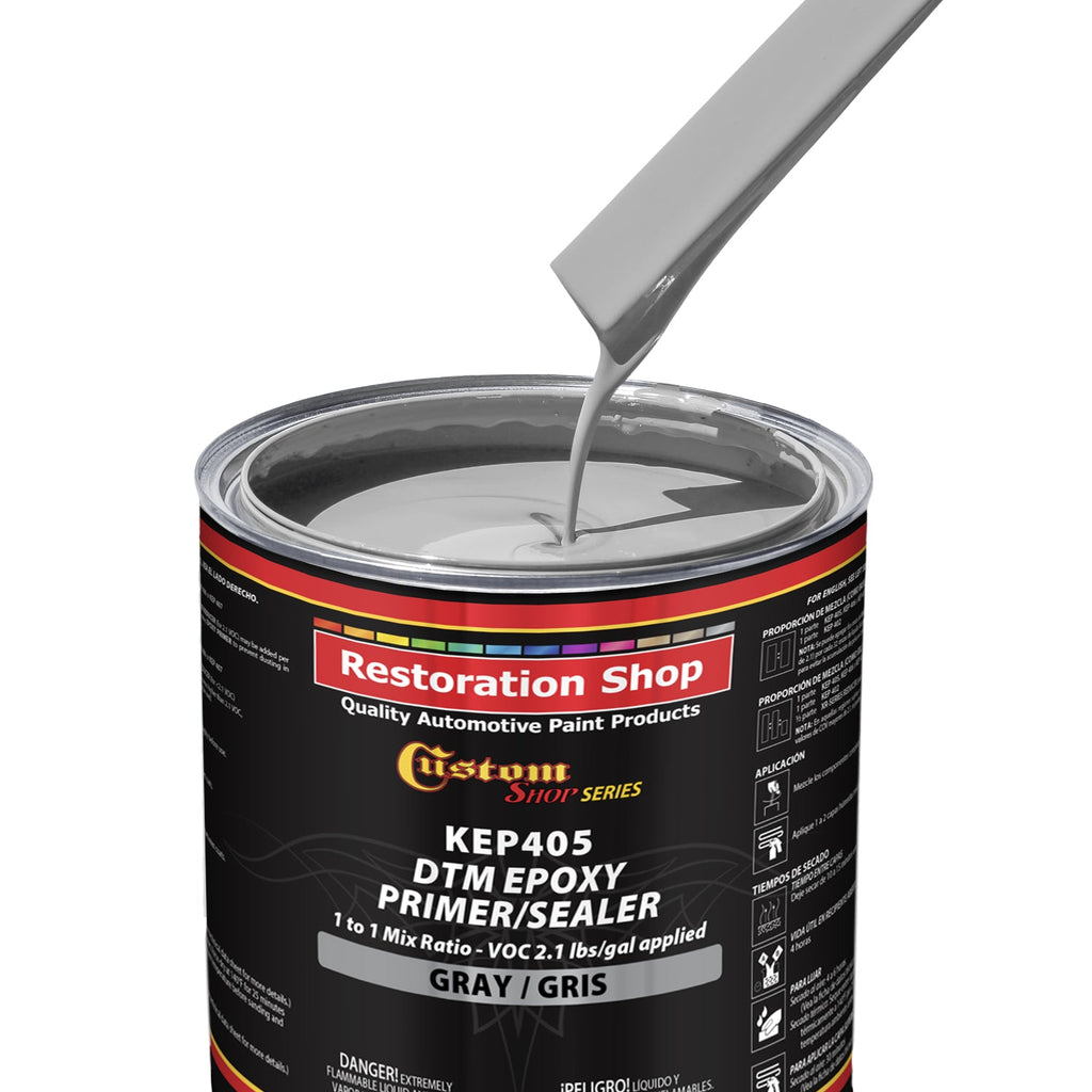 Gray Epoxy Primer & Sealer 2.1 VOC, 1/2 Gallon Kit - Anti-Corrosive DTM High-Performance Primer for Automotive & Industrial Use - 1 Sprayable Half