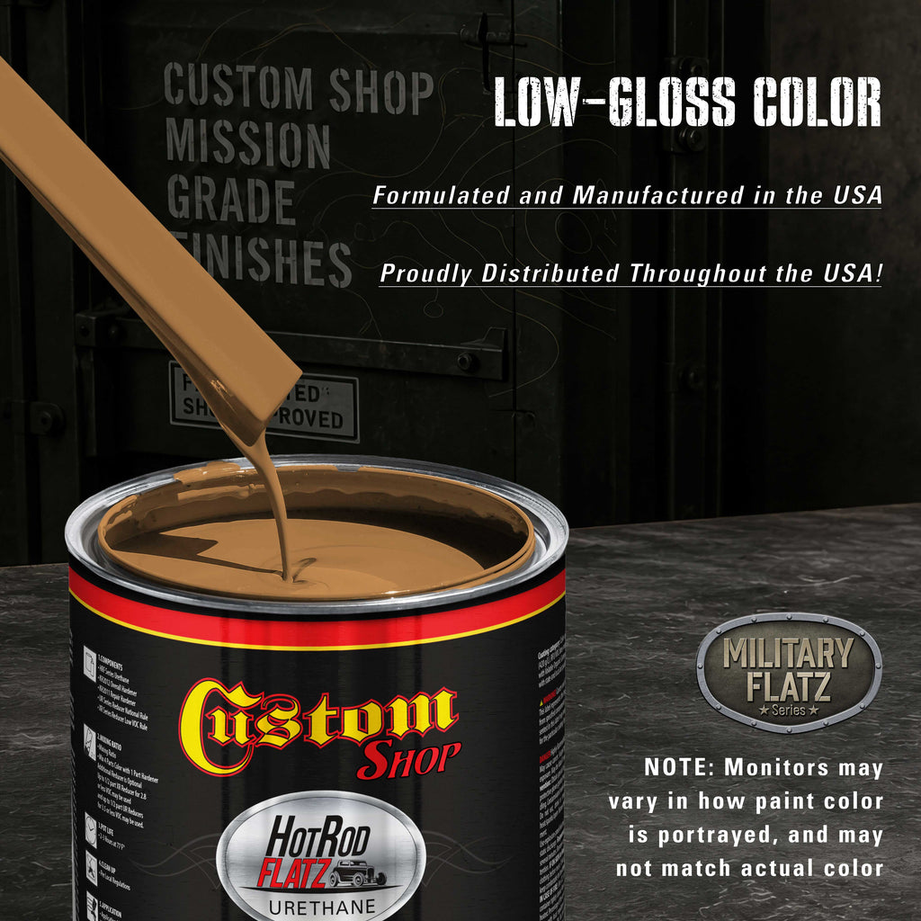 Military Flatz 595-30257 Earth Yellow - 2K Urethane Flat Automotive Paint - Gallon Kit