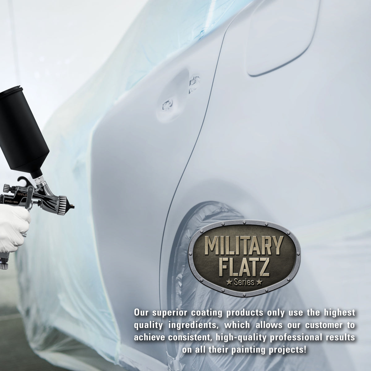Military Flatz 595-36375 Light Gray - 2K Urethane Flat Automotive Paint - Gallon Kit