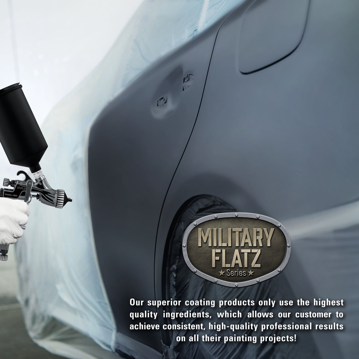 Military Flatz 595-25045 Insignia Blue - 2K Urethane Flat Automotive Paint - Quart