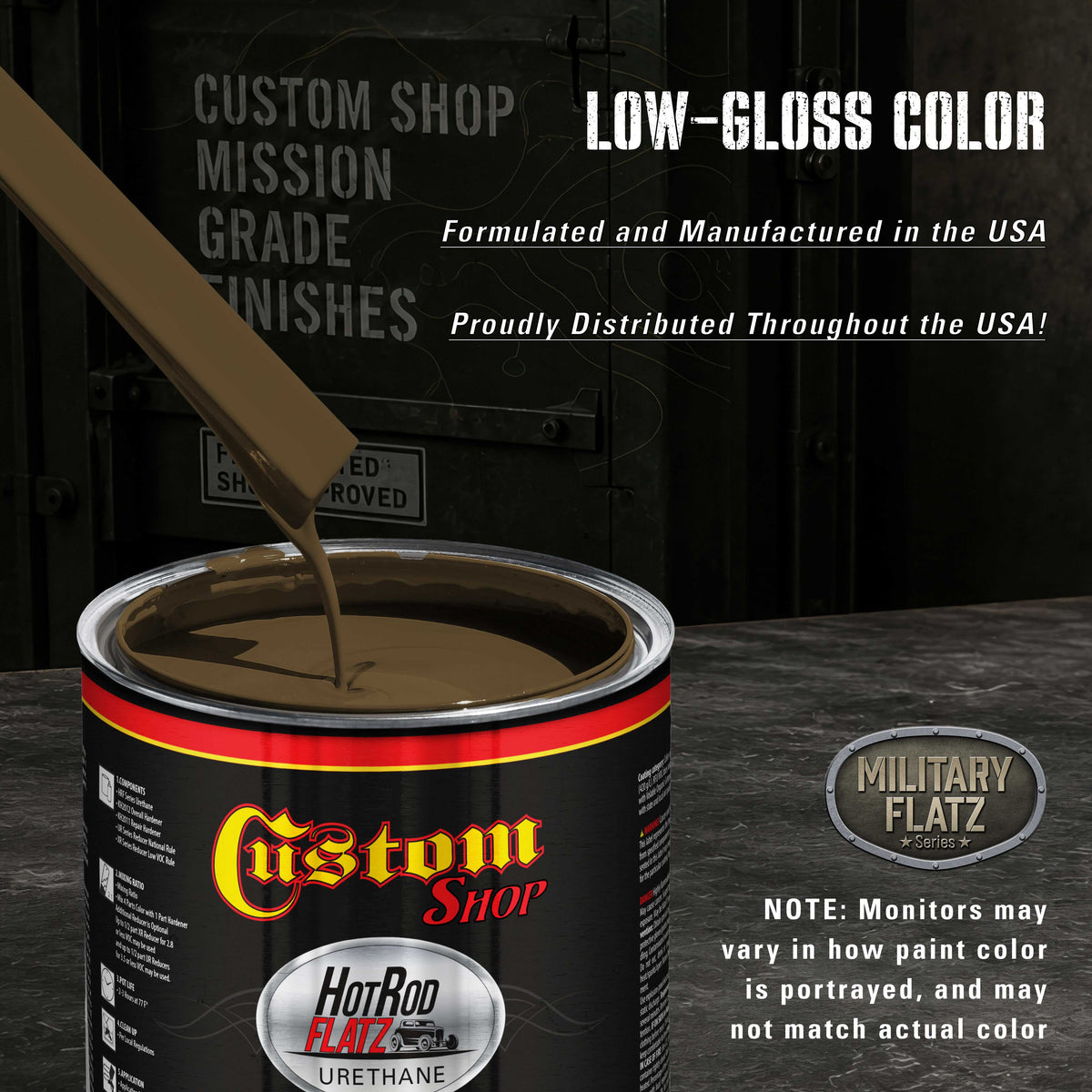 Military Flatz 595-33070 WWII Olive Drab - 2K Urethane Flat Automotive Paint - Gallon