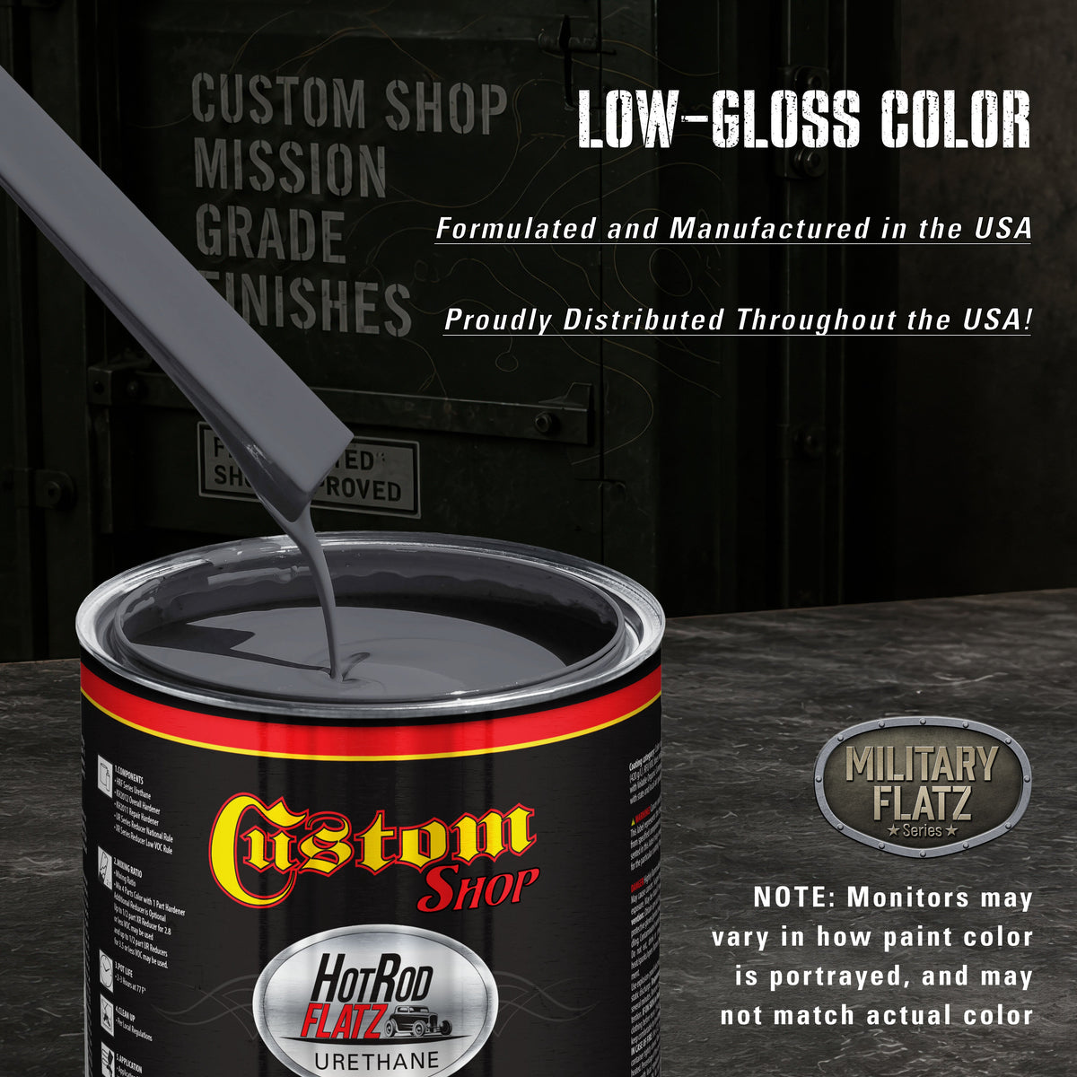 Military Flatz 595-36118 Battleship Gray - 2K Urethane Flat Automotive Paint - Gallon