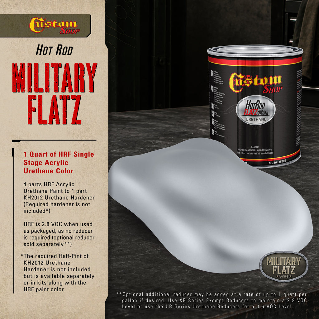 Military Flatz 595-36300 Aircraft Gray - 2K Urethane Flat Automotive Paint - Quart