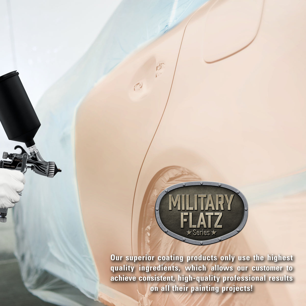 Military Flatz 595-36521 Frost Beige - 2K Urethane Flat Automotive Paint - Gallon
