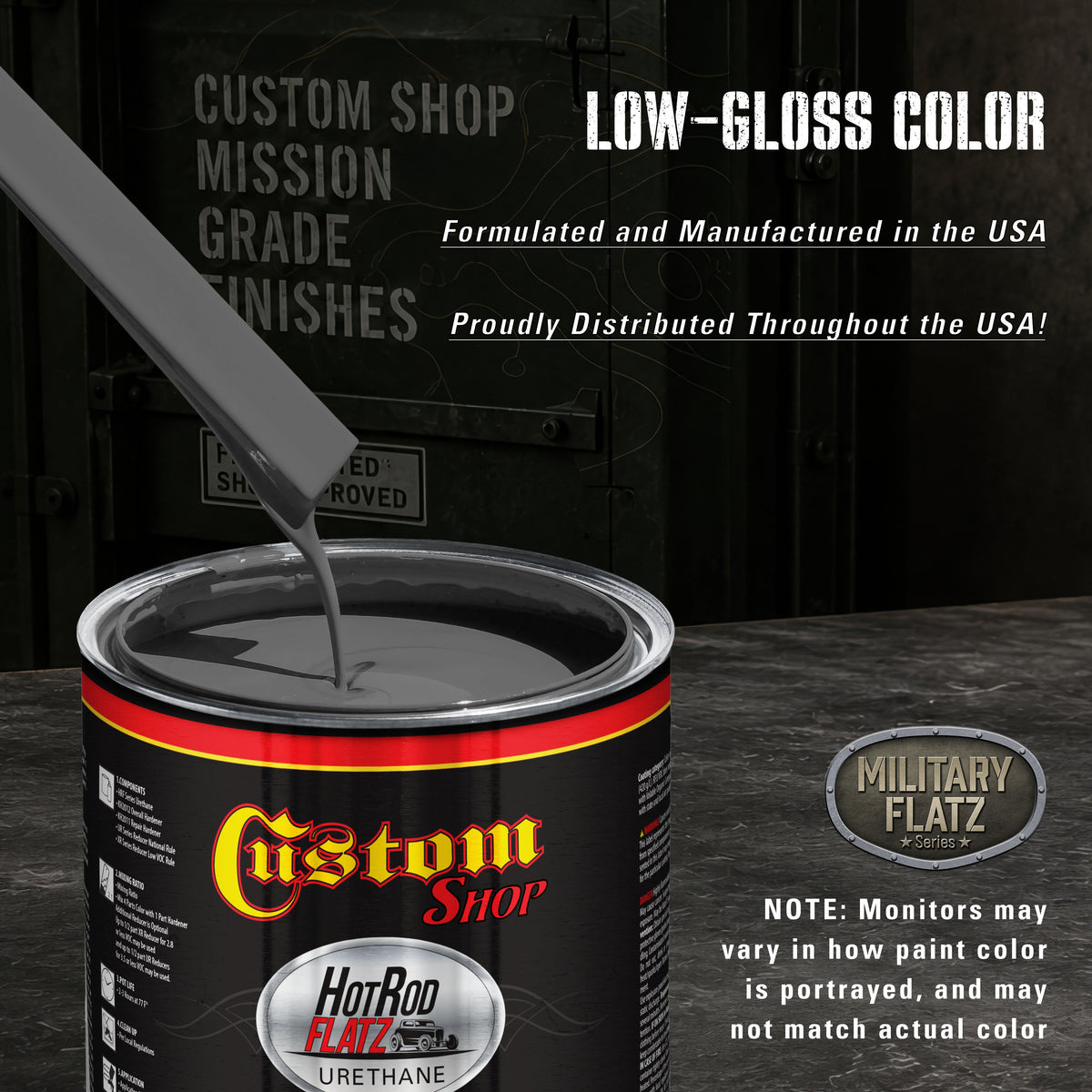 Military Flatz 595-37031 Camo Smoke Black - 2K Urethane Flat Automotive Paint - Gallon