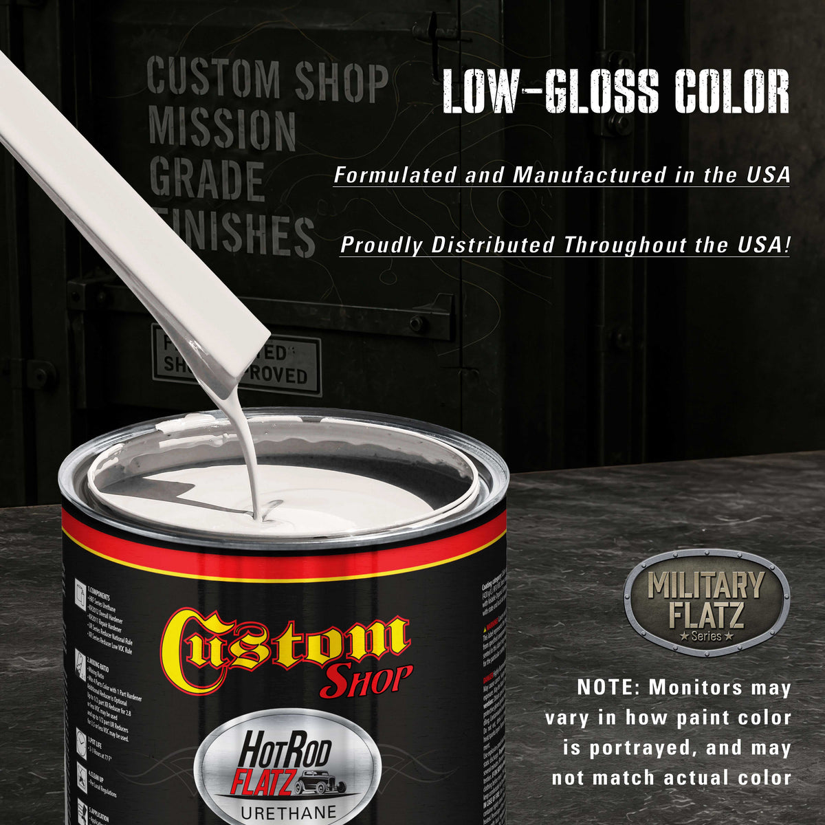 Military Flatz 595-37925 White - 2K Urethane Flat Automotive Paint - Gallon