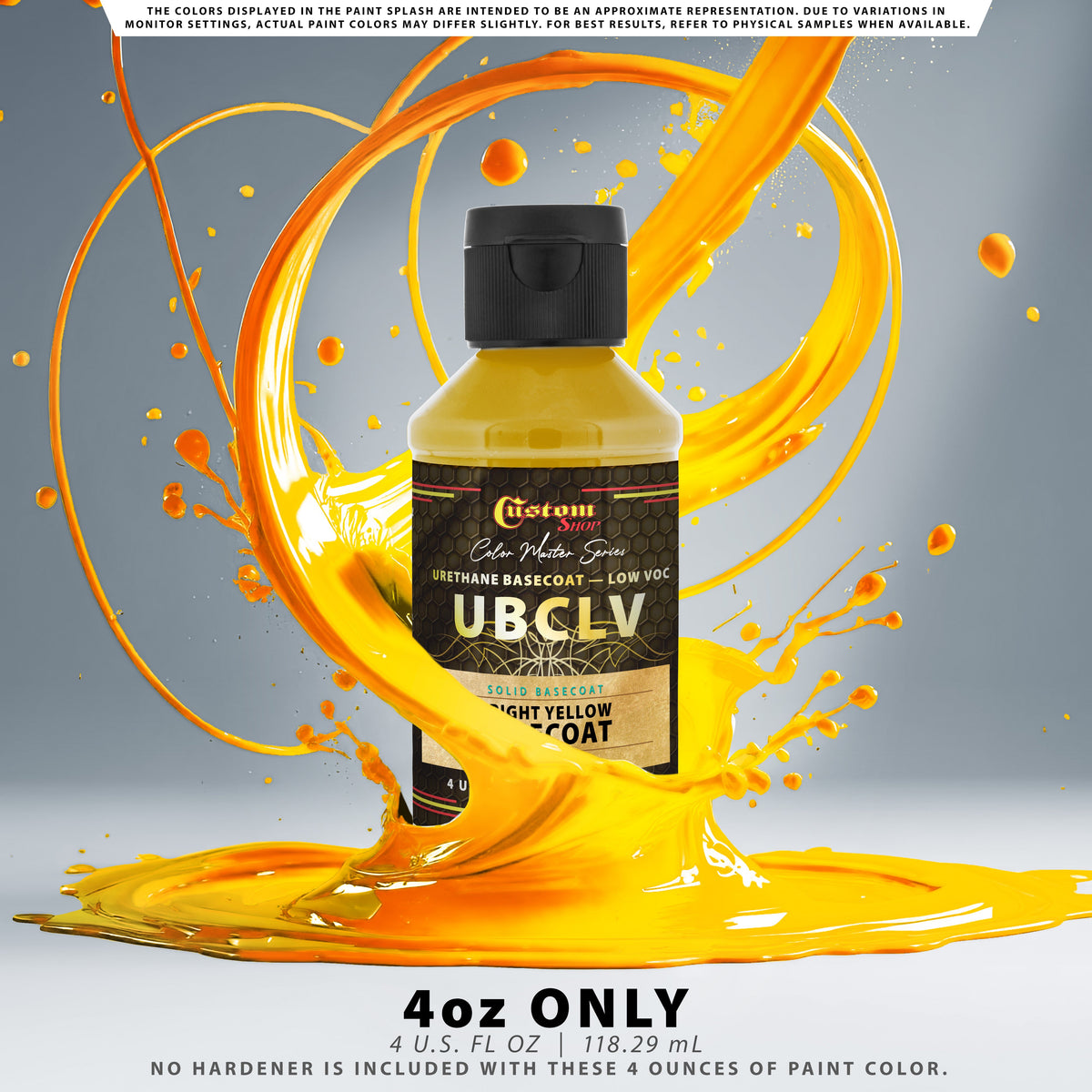SBC Solid Basecoat - Bright Yellow Basecoat - 4-Ounce Ready to Spray Bottle