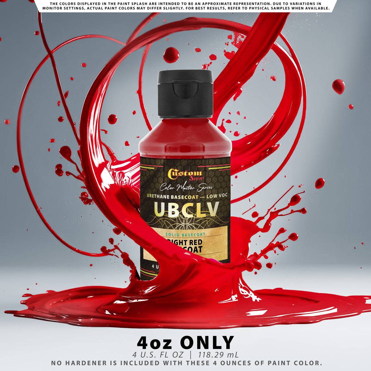 SBC Solid Basecoat - Bright Red Basecoat - 4-Ounce Ready to Spray Bottle