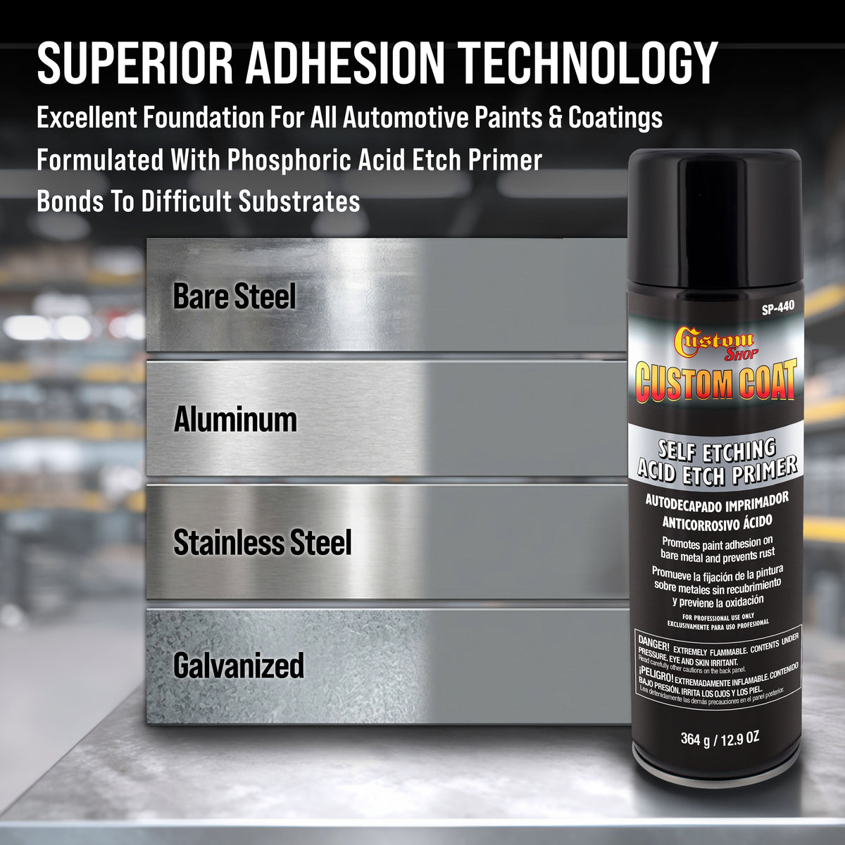 Self Etching Primer Spray (3 Pack) - 12.9oz Gray Acid Etch Primer for Metal, Aluminum & Stainless Steel - Fast Drying Automotive Etching Primers, Pre