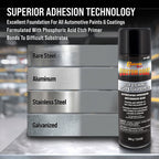 Self Etching Primer Spray (6 Pack) - 12.9oz Gray Acid Etch Primer for Metal, Aluminum & Stainless Steel - Fast Drying Automotive Etching Primers, Pre