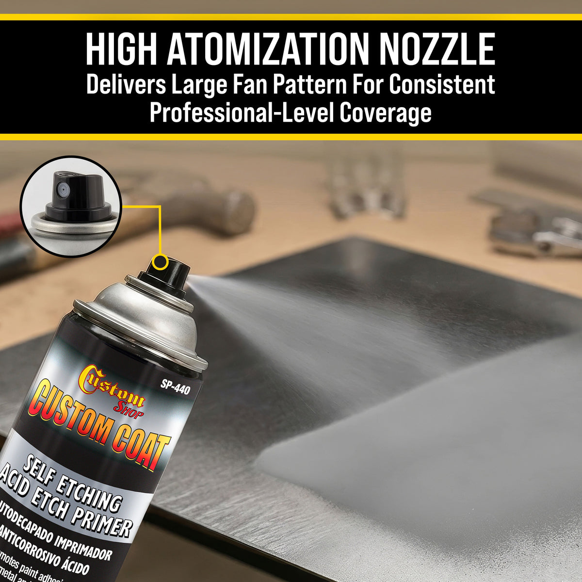 Self Etching Primer Spray (6 Pack) - 12.9oz Gray Acid Etch Primer for Metal, Aluminum & Stainless Steel - Fast Drying Automotive Etching Primers, Pre