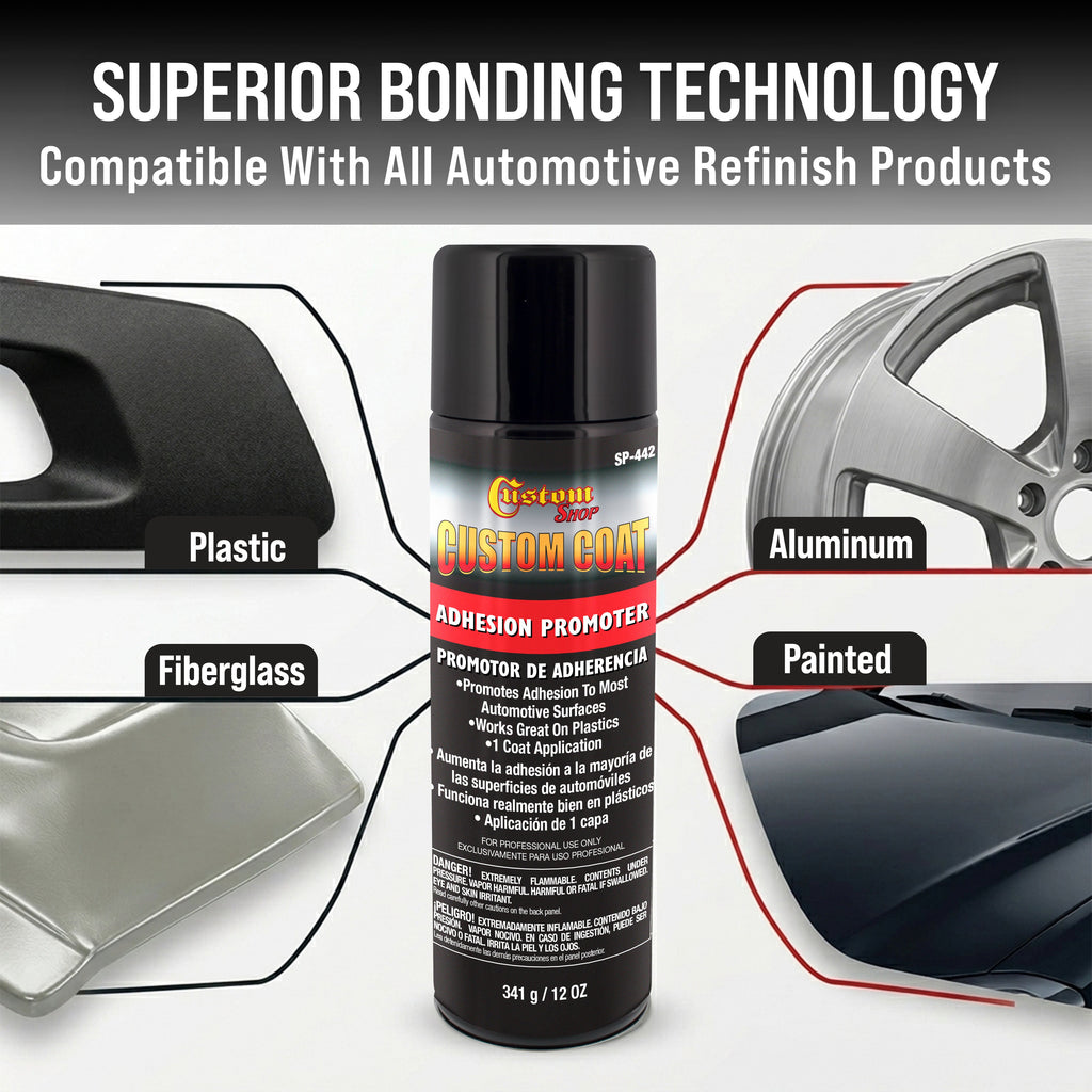 Adhesion Promoter - 12 Ounce Spray Can - Use on Hard to Sand Areas and Before applying Truck Bed Liner (Pack of 6)