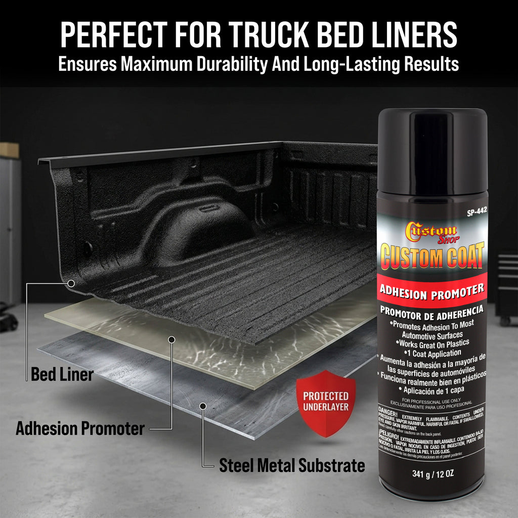 Adhesion Promoter 12oz Spray - Superior Bonding Adhesion Promoter for Plastic, Automotive Surfaces & Truck Bed Liner - Alternative for Hard to Sand