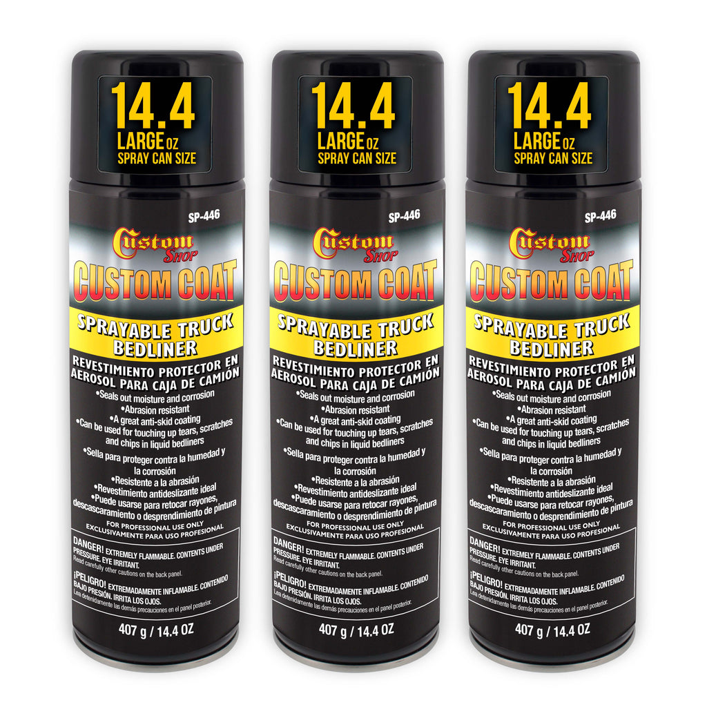 Sprayable Bedliner for Truck Beds & Touch-Ups (3 Pack) - 14.4oz Aerosol Can, Durable, Bed Liner - Spray on Bed Liner, Black Textured Coating