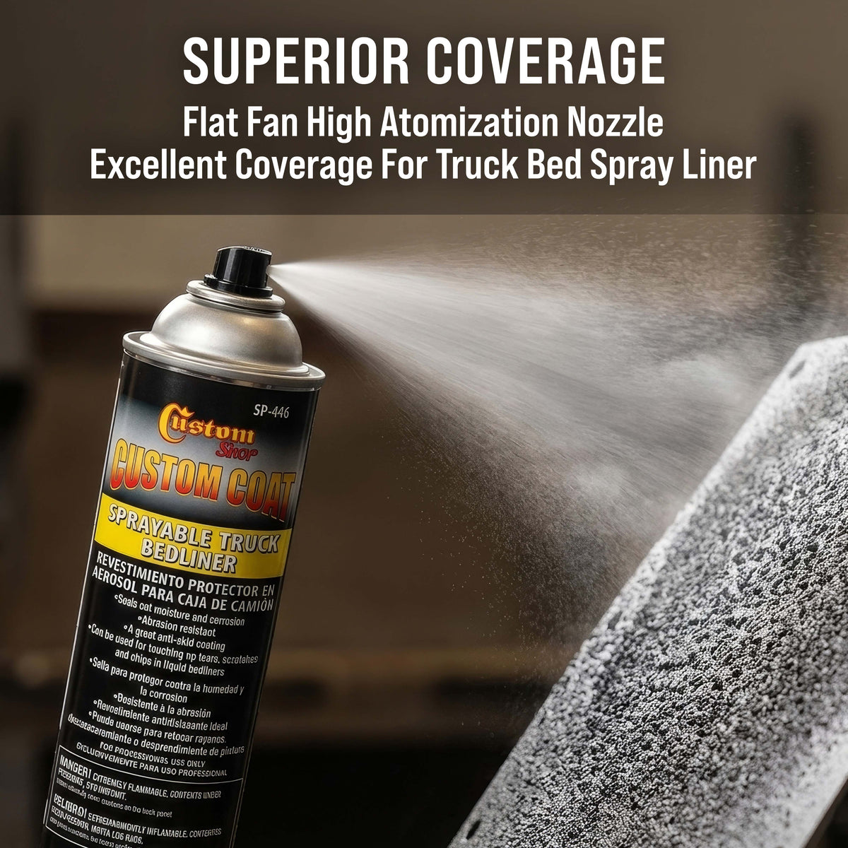 Sprayable Bedliner for Truck Beds & Touch-Ups (6 Pack) - 14.4oz Aerosol Can, Durable, Bed Liner - Spray on Bed Liner, Black Textured Coating