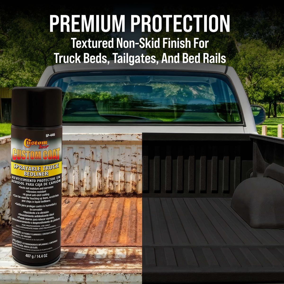 Sprayable Bedliner for Truck Beds & Touch-Ups - 14.4oz Aerosol Can, Durable, Bed Liner - Spray on Bed Liner, Black Textured Coating