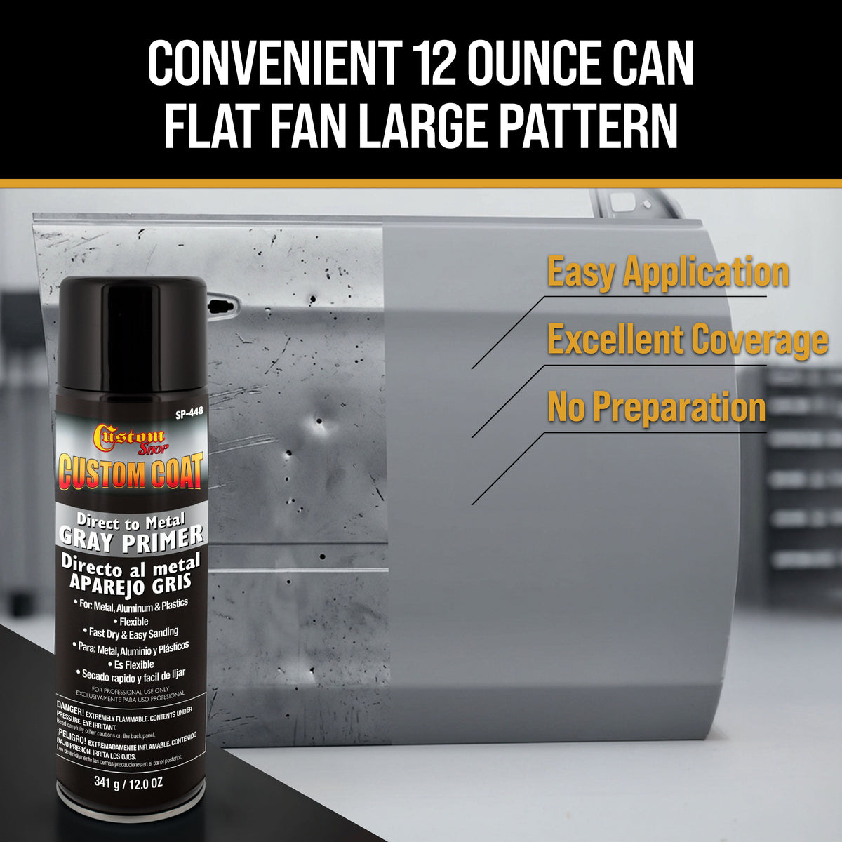 1K High Build Primer Spray Paint (3 Pack) - 12 Oz Grey - Automotive Sandable Primer for Metal, Plastic, Fiberglass - Direct to Metal - Easy Sanding
