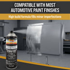1K High Build Primer Spray Paint (6 Pack) - 12 Oz Grey - Automotive Sandable Primer for Metal, Plastic, Fiberglass - Direct to Metal - Easy Sanding