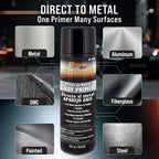 1K High Build Primer Spray Paint - 12 Oz Grey - Automotive Sandable Primer for Metal, Plastic, Fiberglass - Direct to Metal - Easy Sanding for Auto