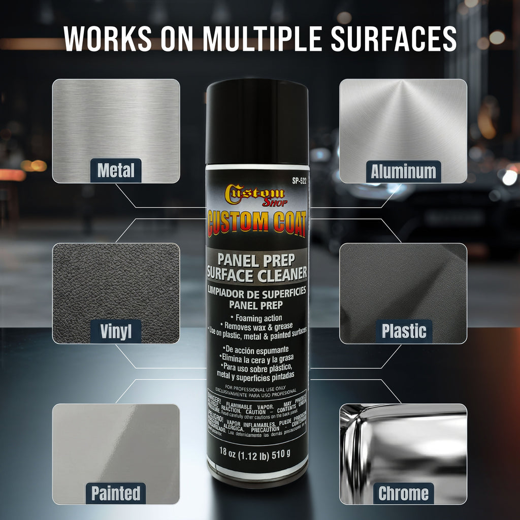 Panel Prep Surface Cleaner & Degreaser (3 Pack) - 18oz Spray Can - Powerful Wax and Grease Remover for Auto Body Paint Prep - Removes Residue Before