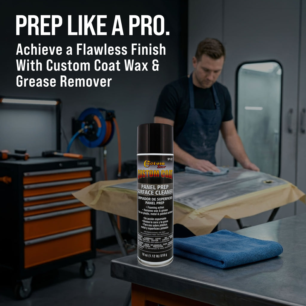 Panel Prep Surface Cleaner & Degreaser (6 Pack) - 18oz Spray Can - Powerful Wax and Grease Remover for Auto Body Paint Prep - Removes Residue Before