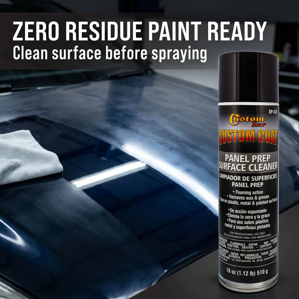 Panel Prep Surface Cleaner & Degreaser (6 Pack) - 18oz Spray Can - Powerful Wax and Grease Remover for Auto Body Paint Prep - Removes Residue Before