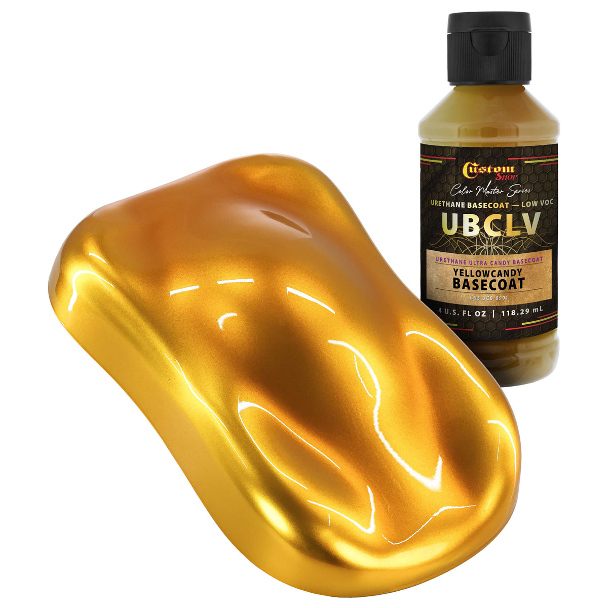 UCB Urethane Ultra Candy Basecoat - Yellow Candy Basecoat - 4-Ounce Ready to Spray Bottle