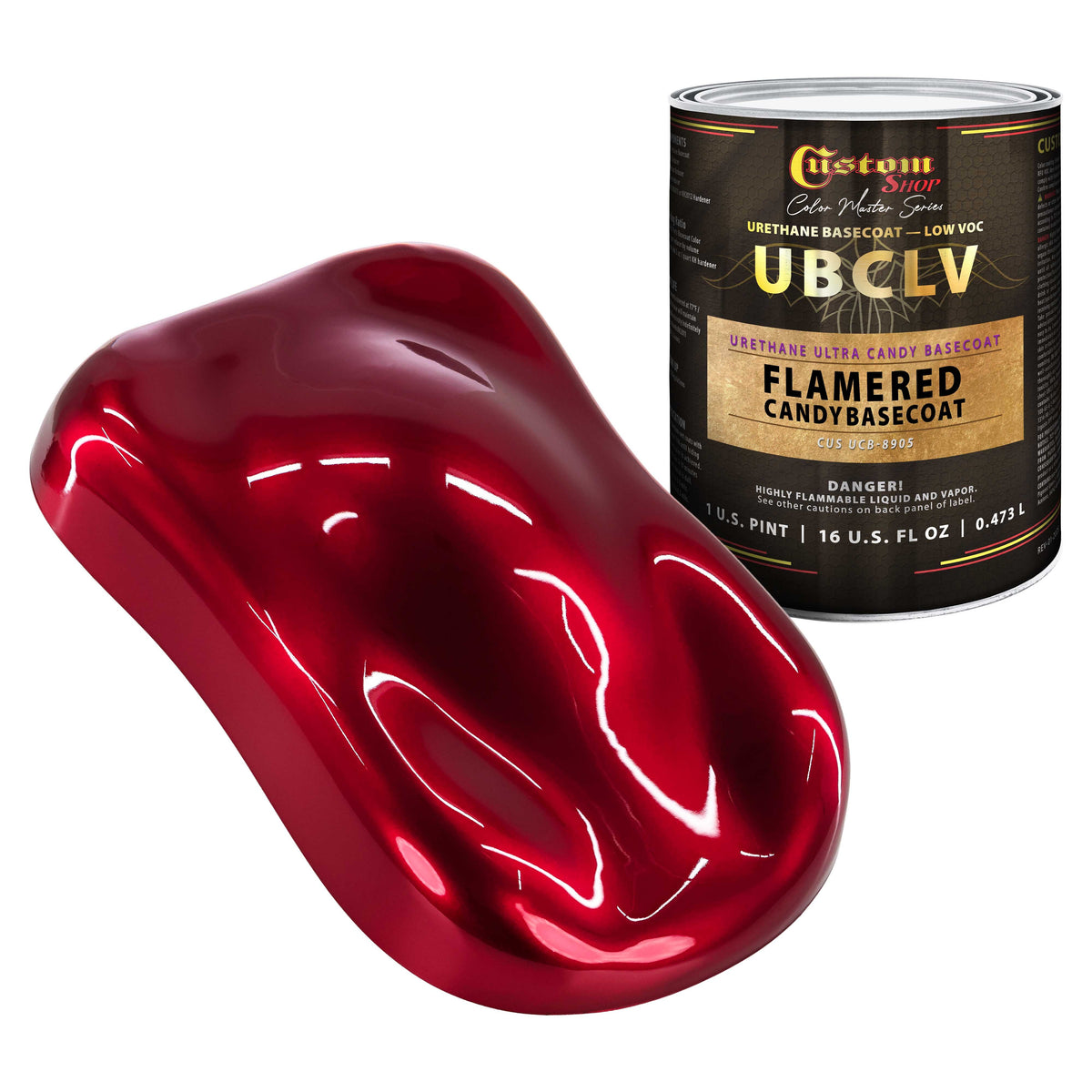 UCB Urethane Ultra Candy Basecoat - Flame Red Candy Basecoat- Pint