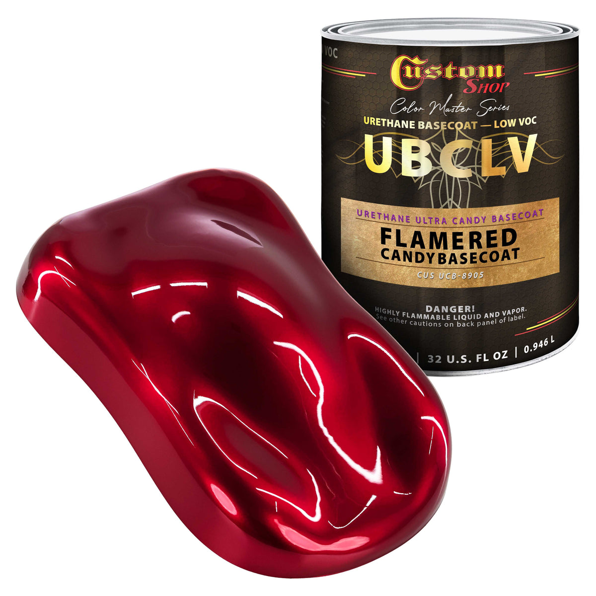 UCB Urethane Ultra Candy Basecoat - Flame Red Candy Basecoat- Quart