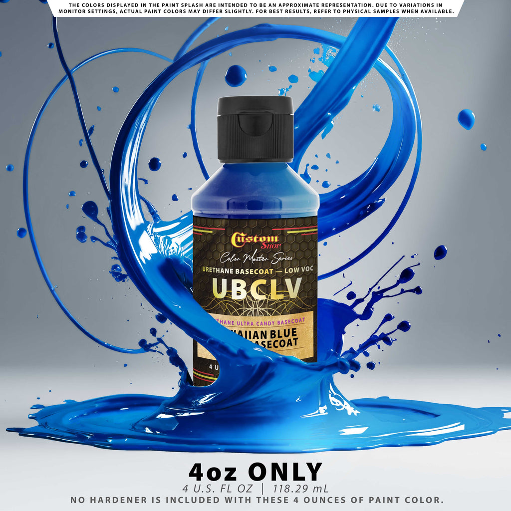 UCB Urethane Ultra Candy Basecoat - Hawaiian Blue Candy Basecoat - 4-Ounce Ready to Spray Bottle
