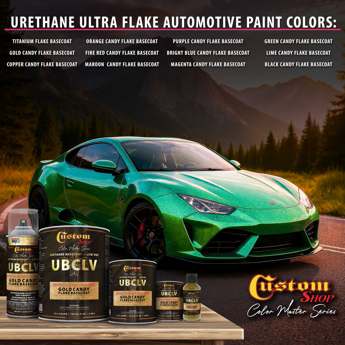 UFC Urethane Ultra Flake Colors - Gold Candy Flake Basecoat- Gallon
