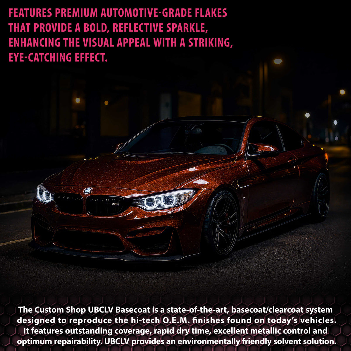 UFC Urethane Ultra Flake Colors - Purple Candy Flake Basecoat- Quart