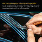Vinyl Fineline Pinstripe Tape, Blue 1/2" x 36 Yard Roll - Create Sharp Graphic Design Curves, Mask Fine Lines, Conformable Paint Masking Striping