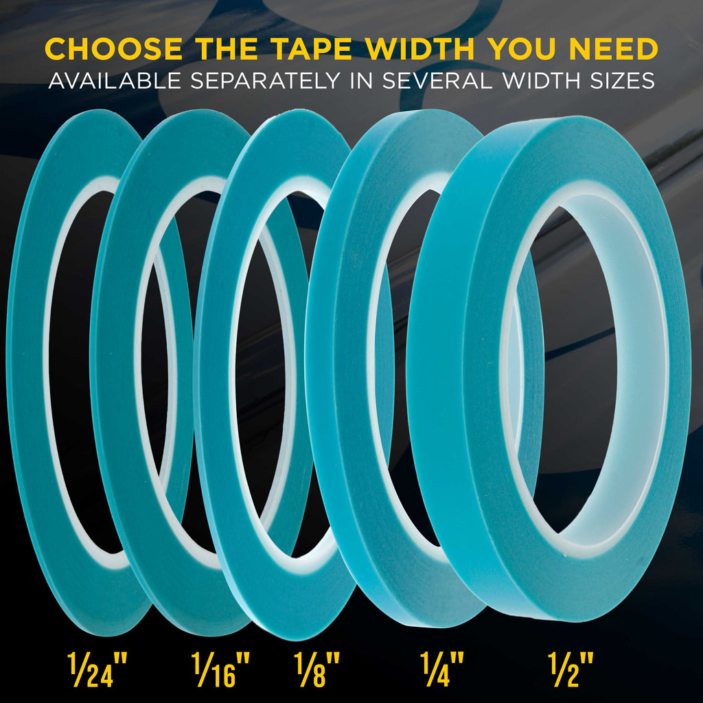 Vinyl Fineline Pinstripe Tape, Blue 1/2" x 36 Yard Roll - Create Sharp Graphic Design Curves, Mask Fine Lines, Conformable Paint Masking Striping