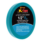 Vinyl Fineline Pinstripe Tape, Blue 1/2" x 36 Yard Roll - Create Sharp Graphic Design Curves, Mask Fine Lines, Conformable Paint Masking Striping